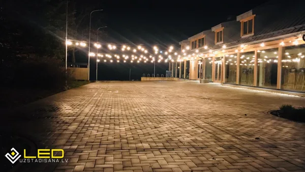 A chain of light bulbs at the New Ideas Center